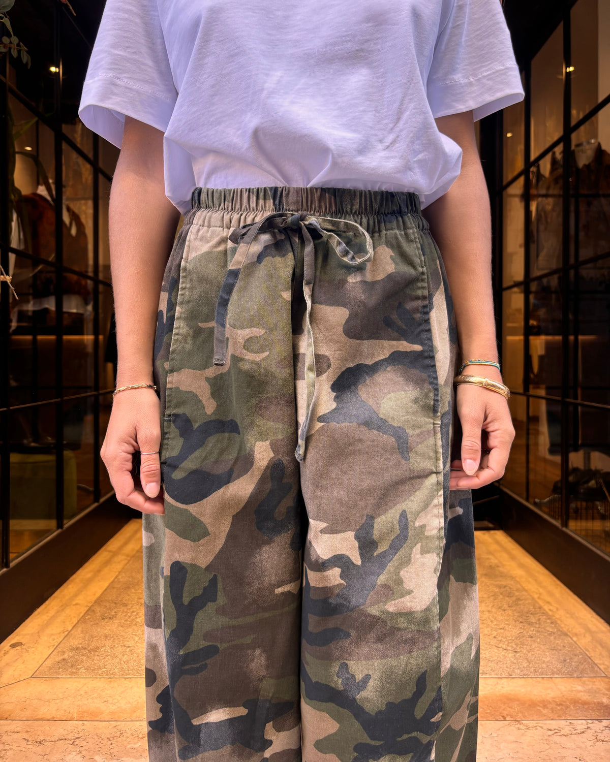 Pantaloni Dojo barrel-leg camouflage