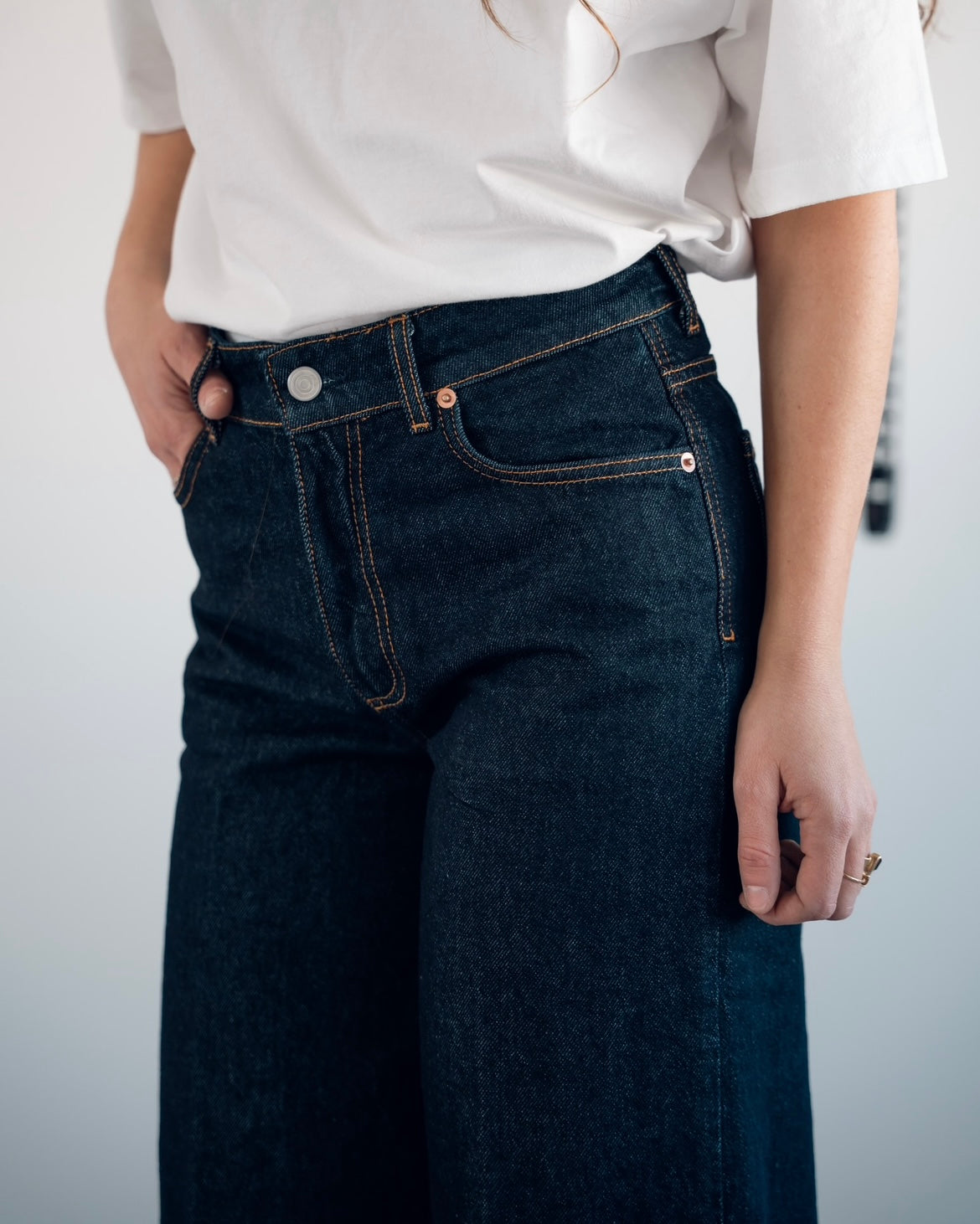 Jeans Valentine risvolto raw blue