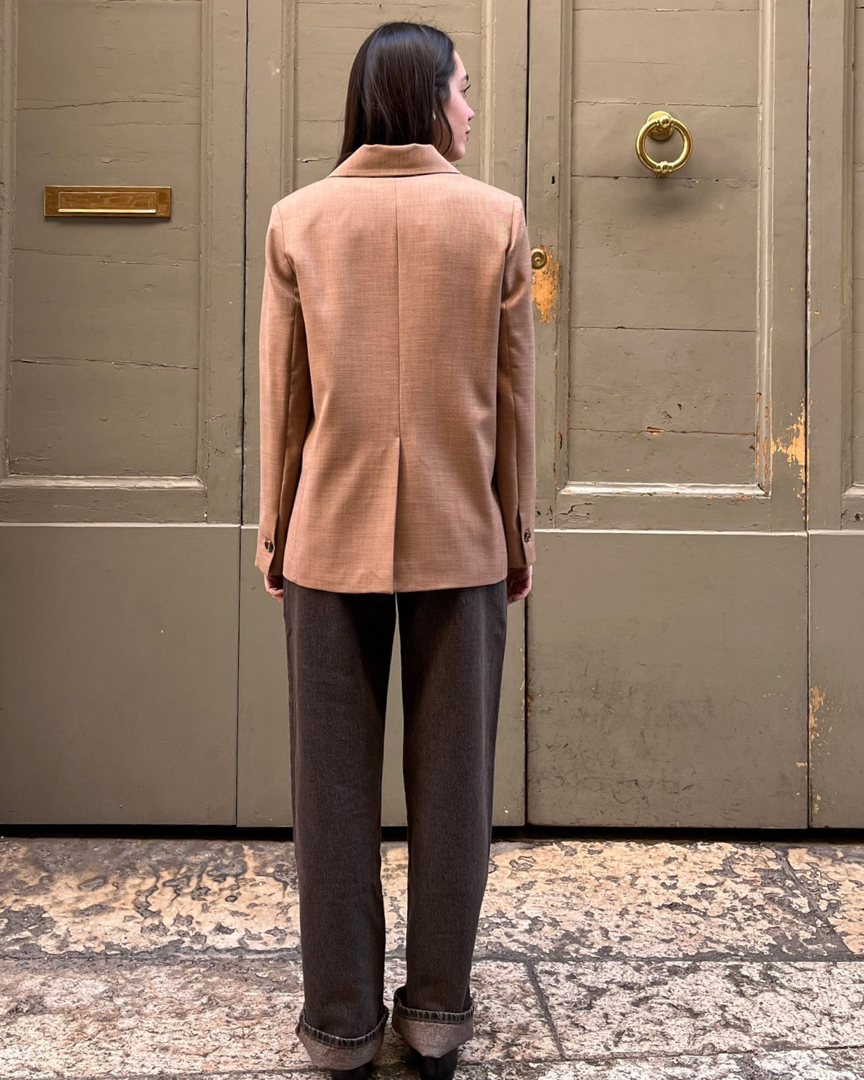 Blazer doppiopetto camel