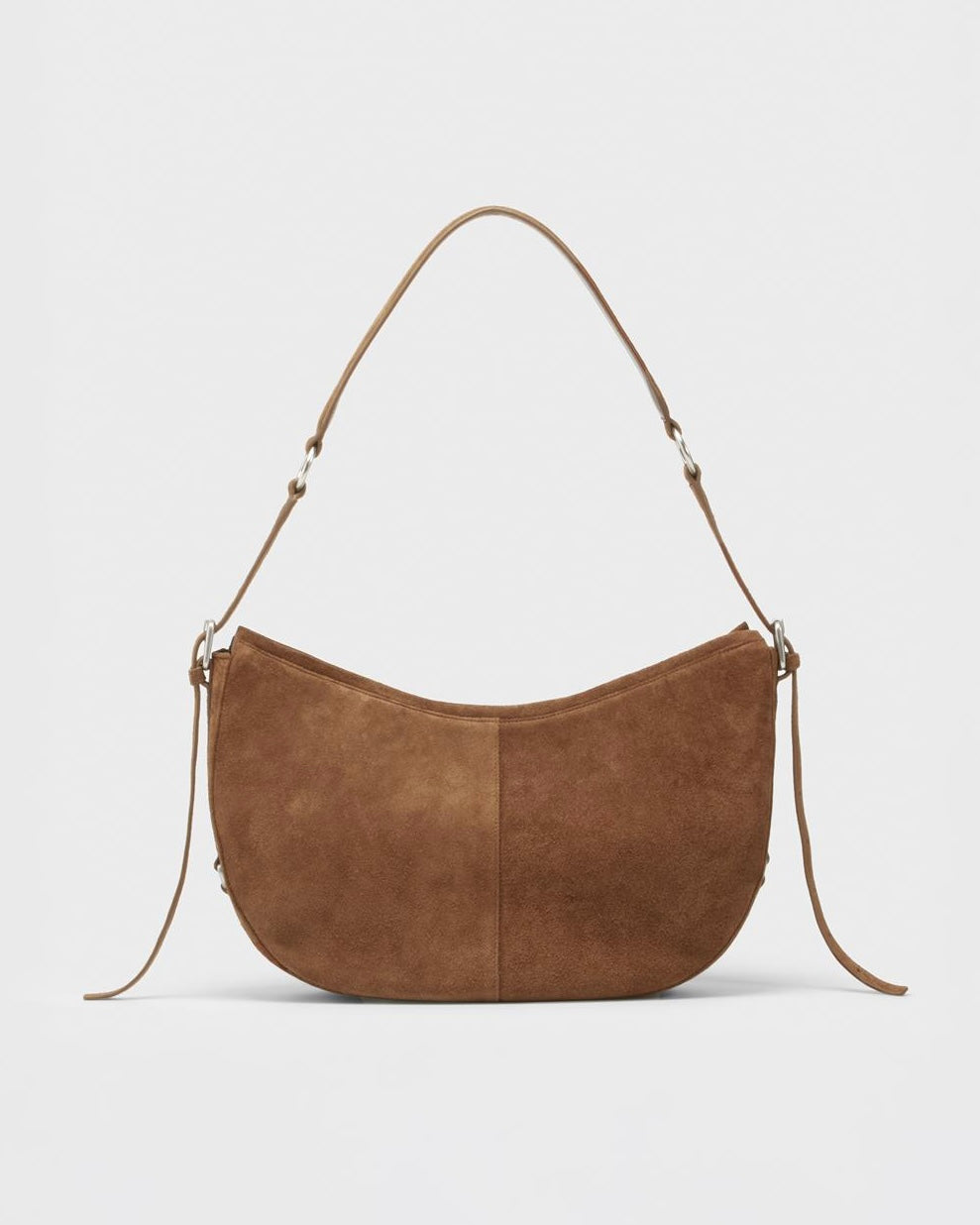Borsa mezzaluna in camoscio