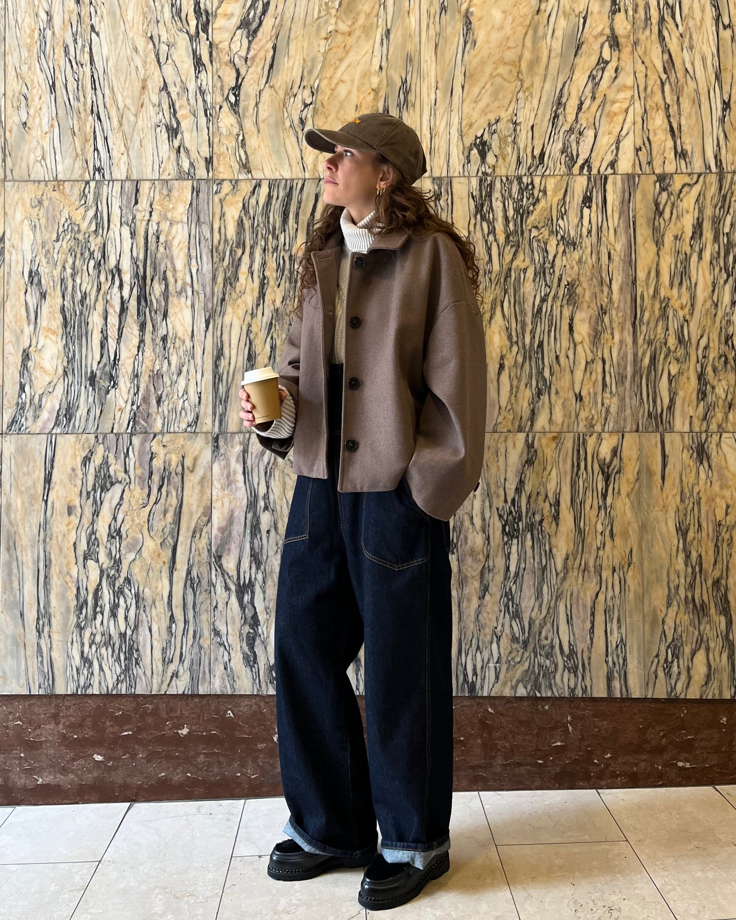 Cappotto corto tortora