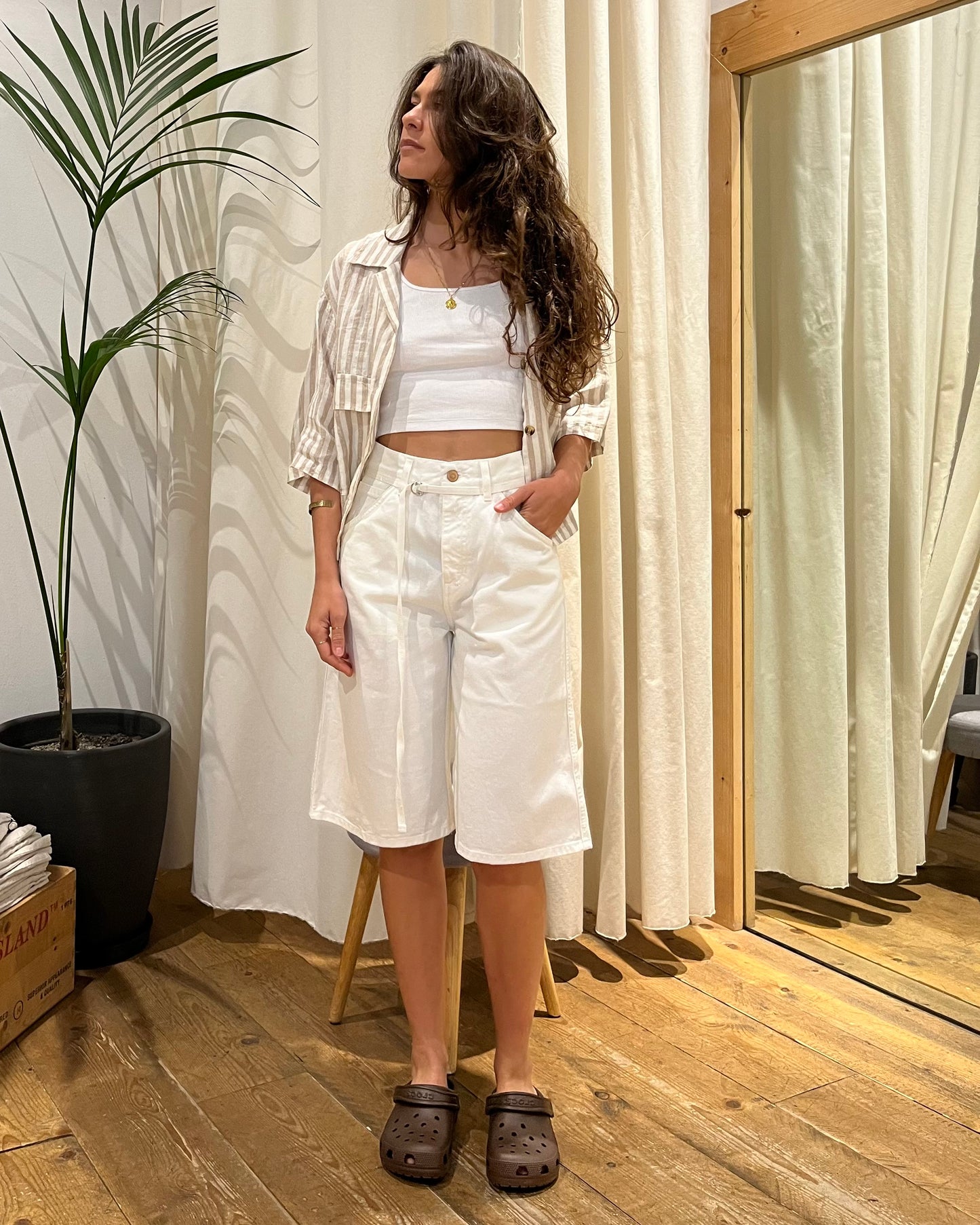 Jeans Nikko short bianco
