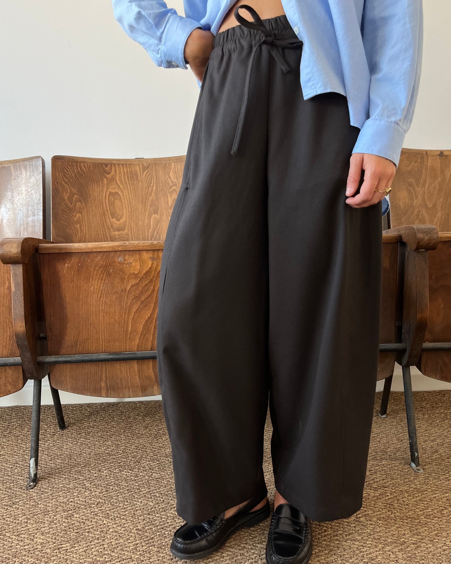 Pantaloni barrel-leg marroni