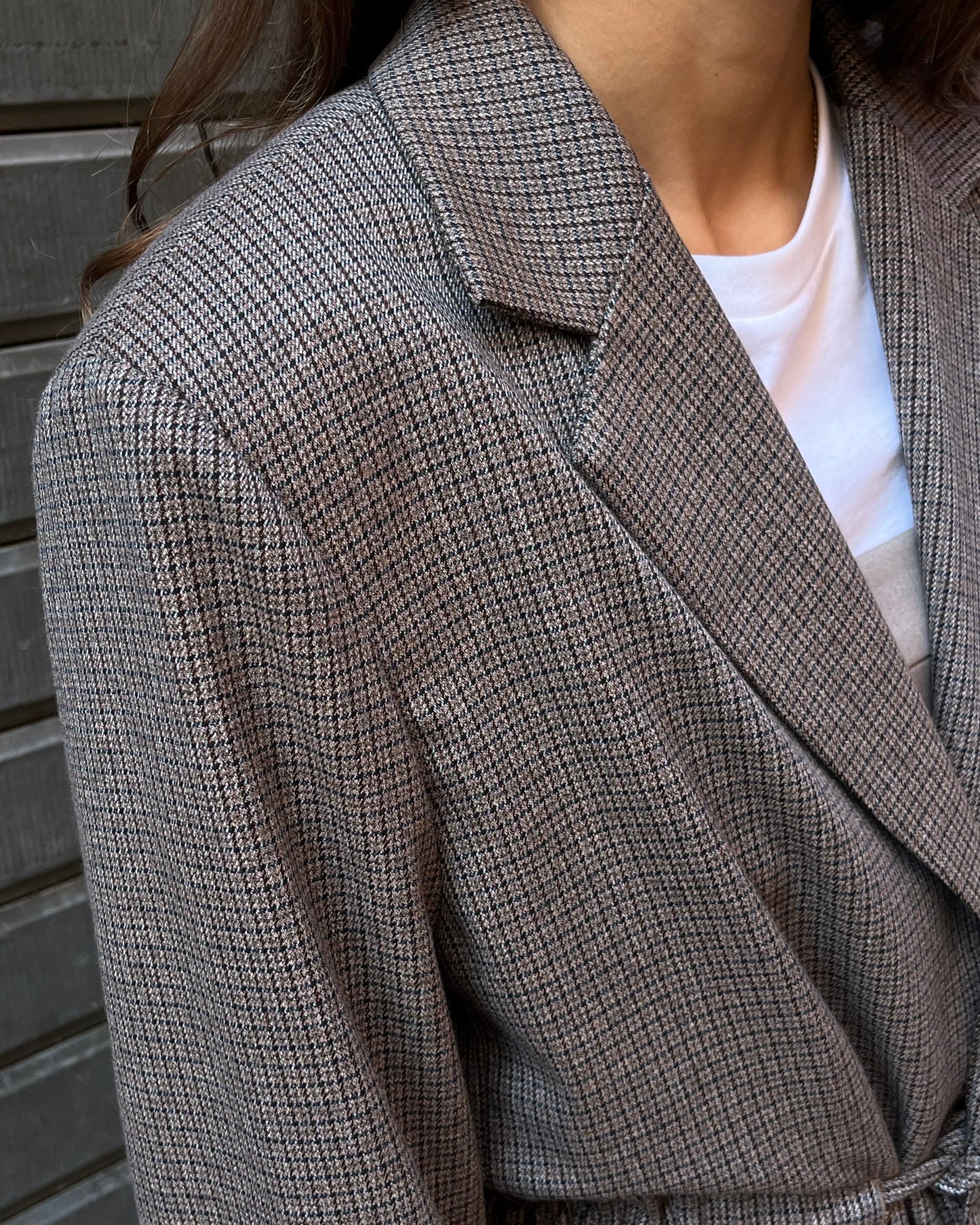 Blazer con coulisse micro-check