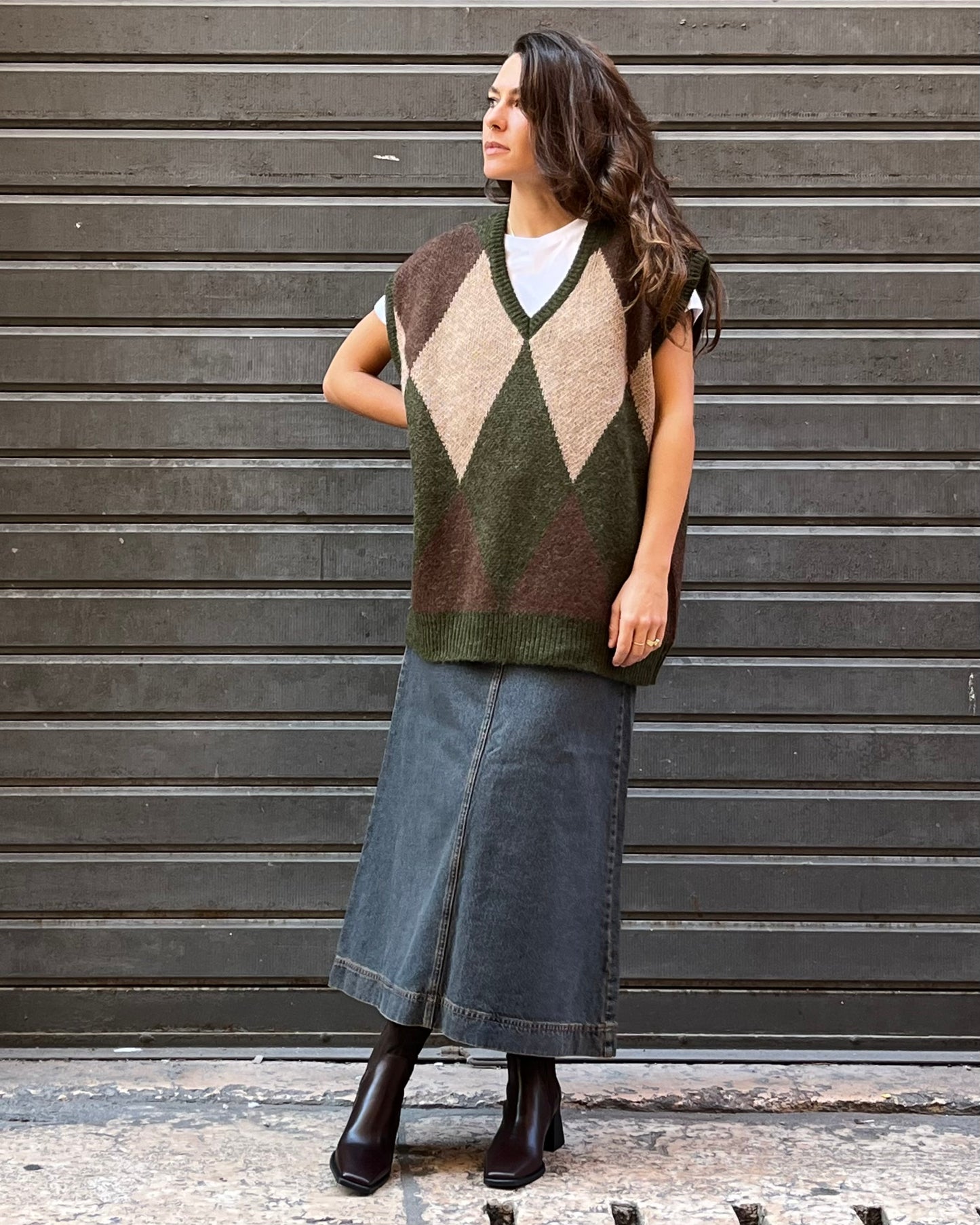 Gilet in maglia jacquard