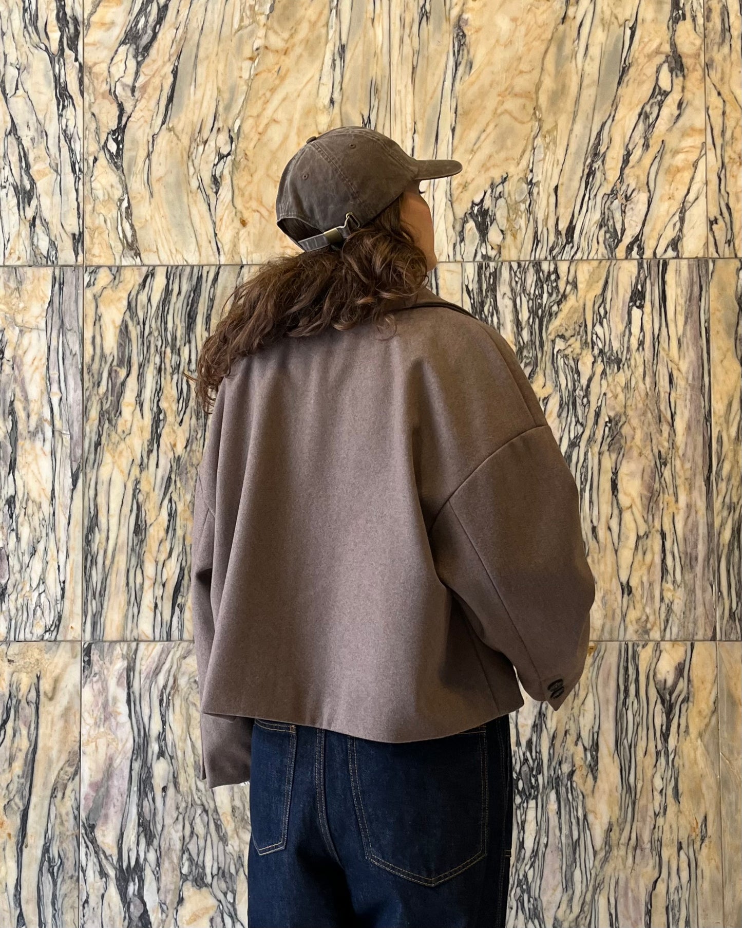 Cappotto corto tortora