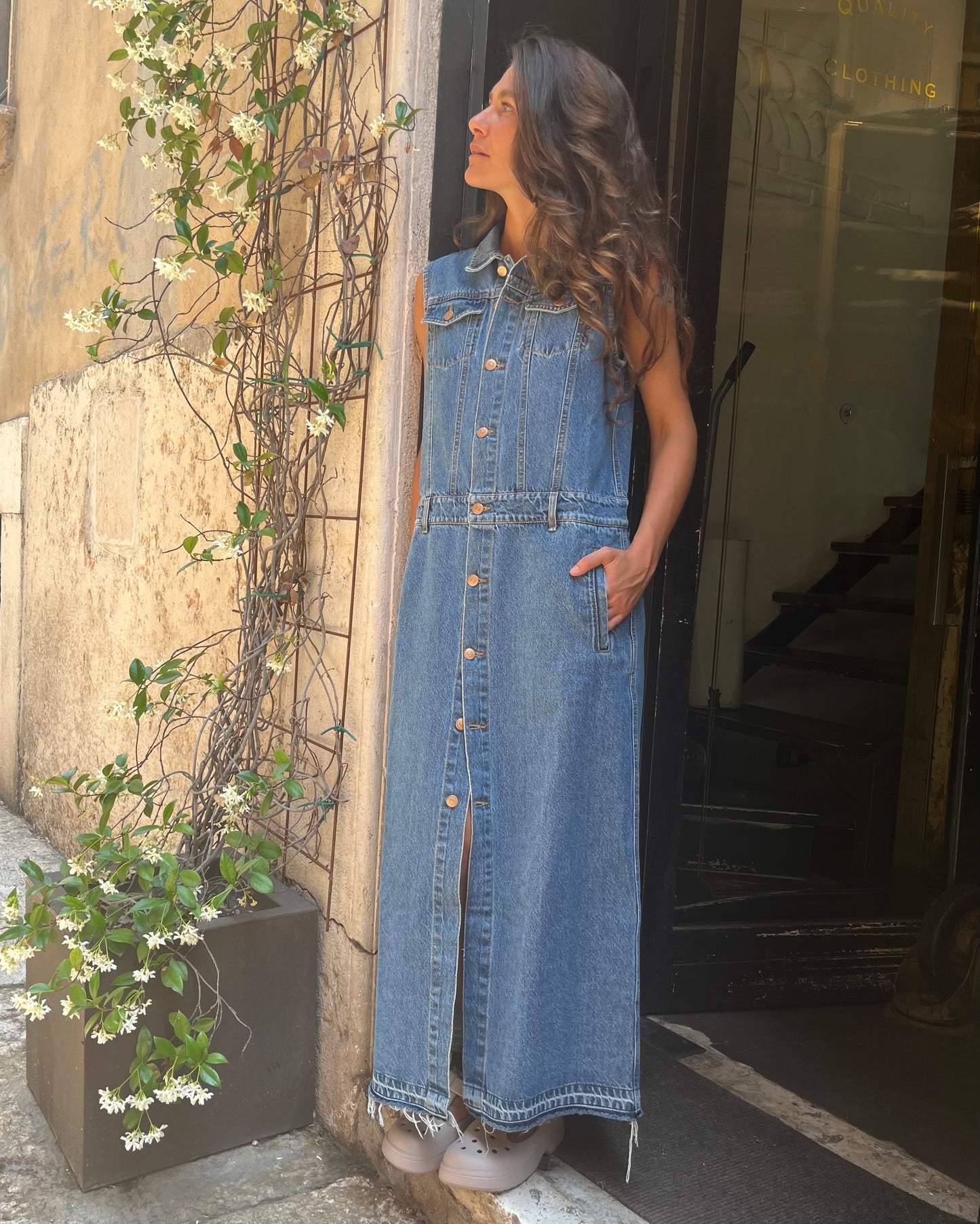 Vestito gilet in denim