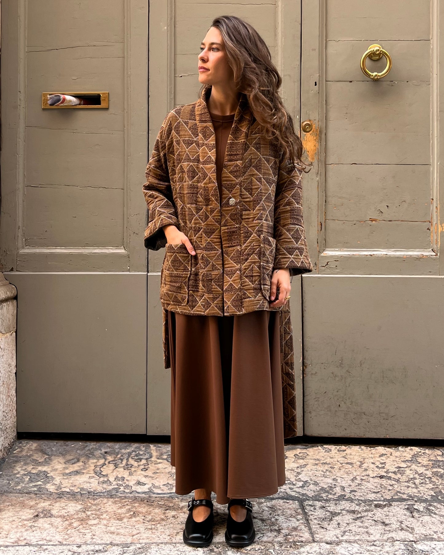 Kimono con cintura jacquard