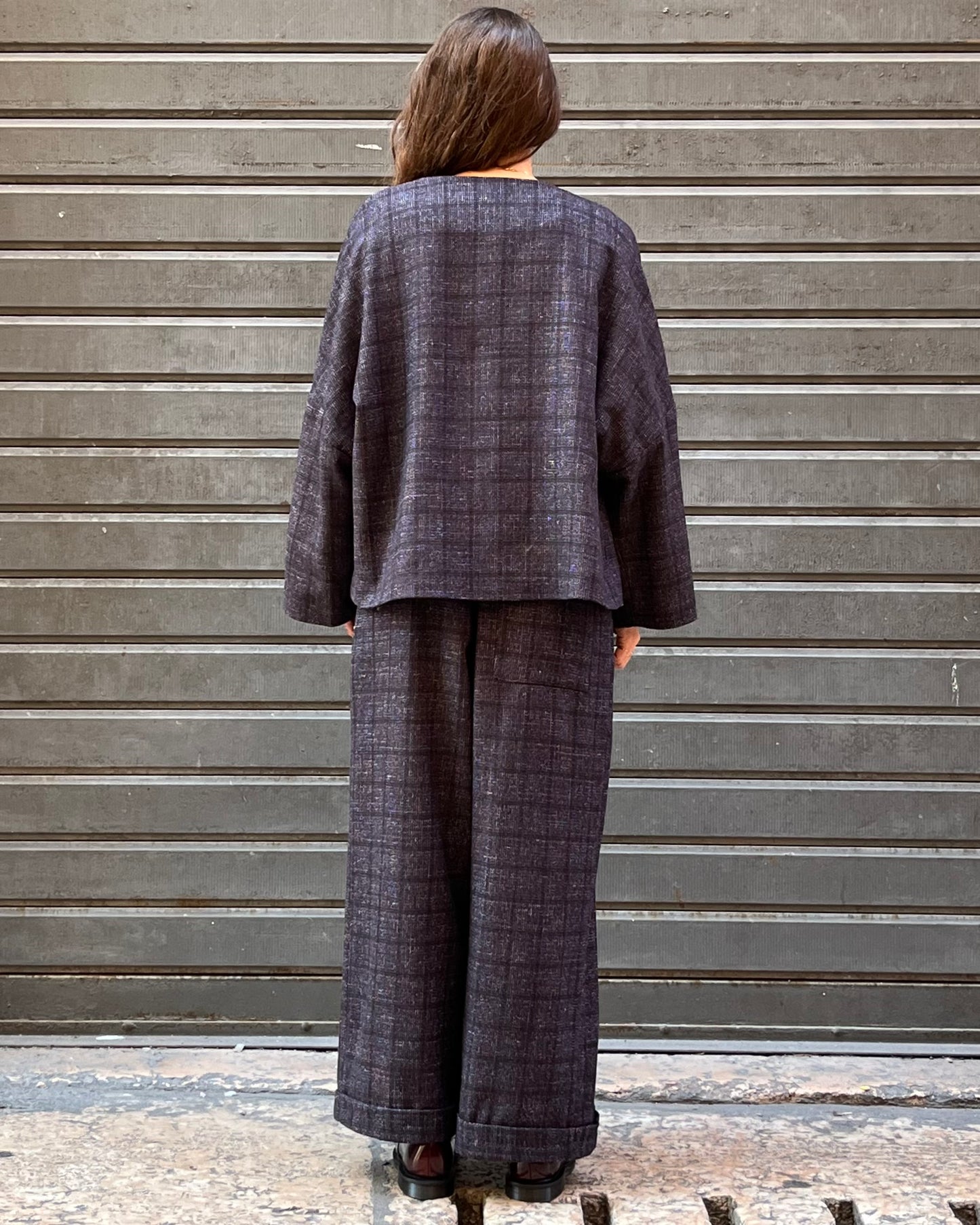 Giacca kimono a quadri