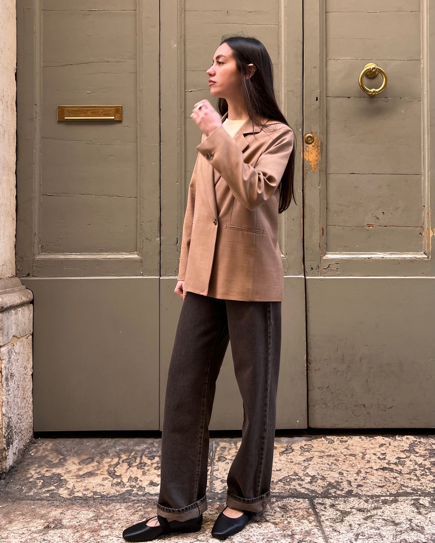 Blazer doppiopetto camel