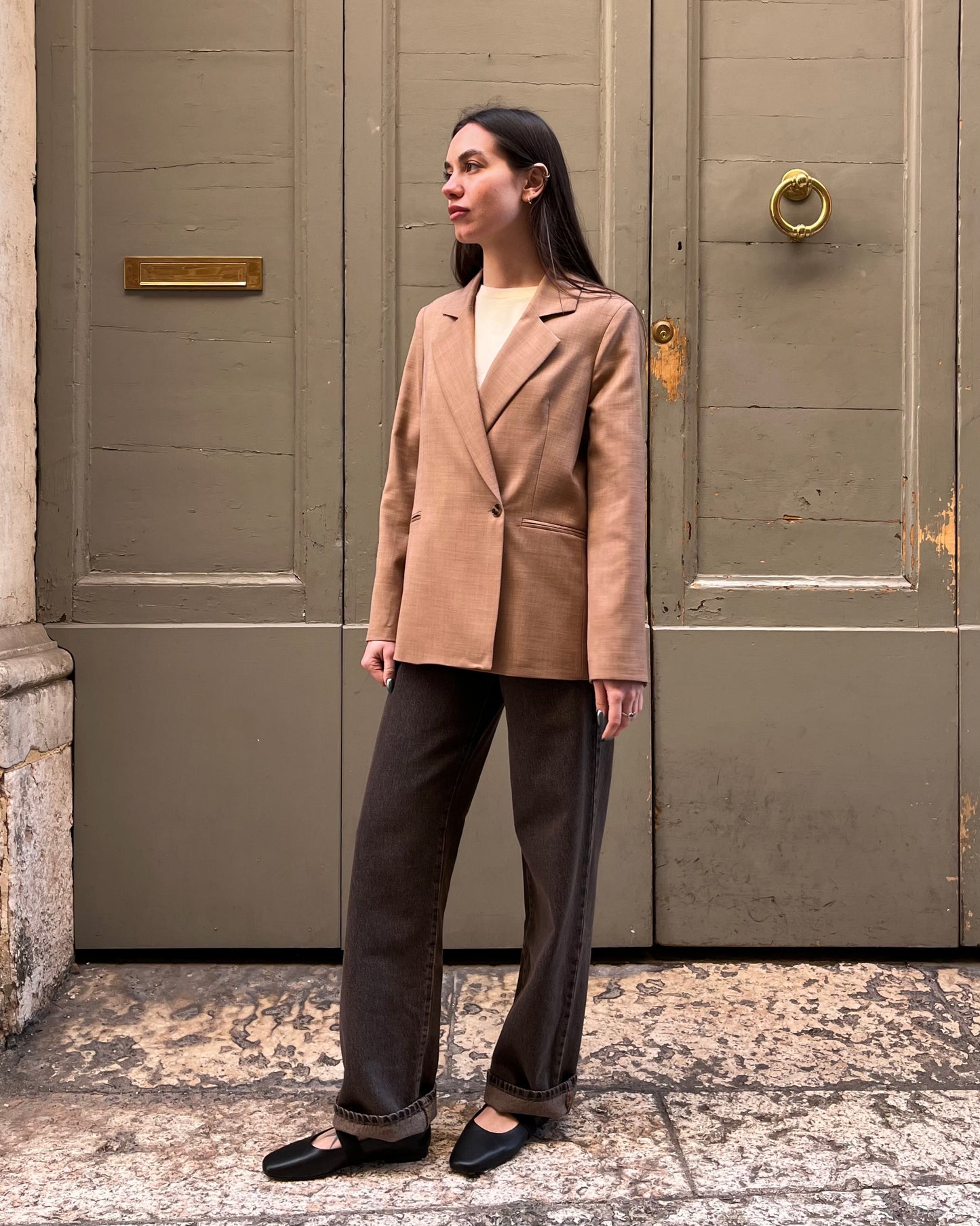 Blazer doppiopetto camel