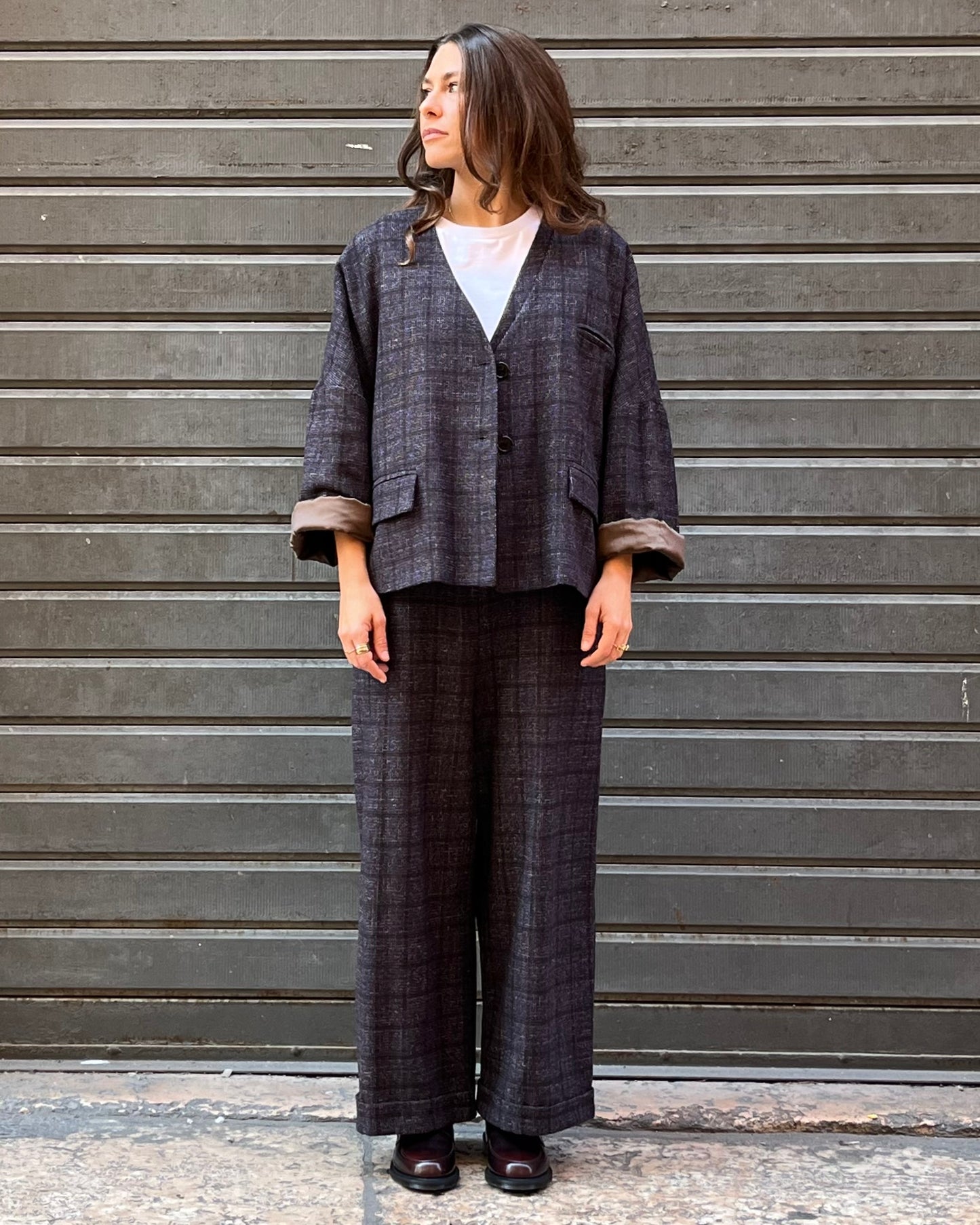 Giacca kimono a quadri