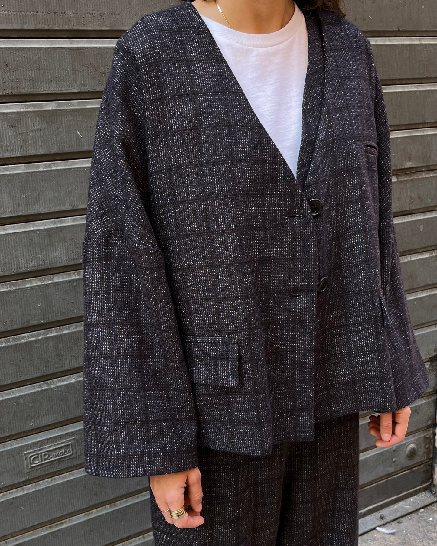 Giacca kimono a quadri