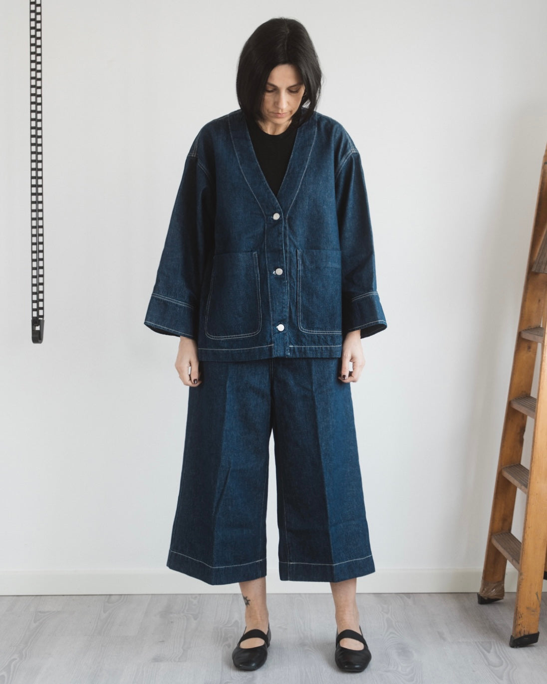 Kimono denim indaco blue