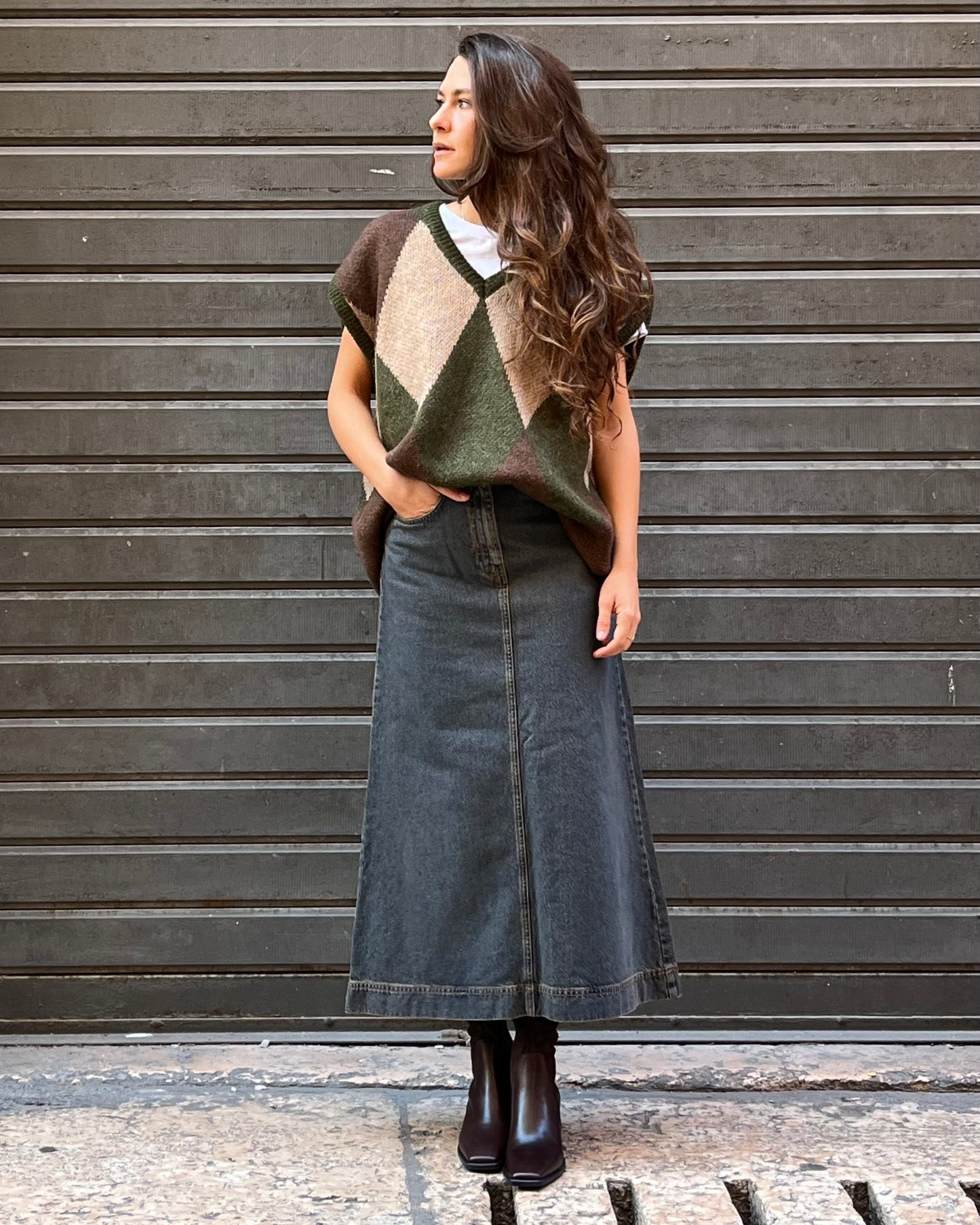 Gilet in maglia jacquard