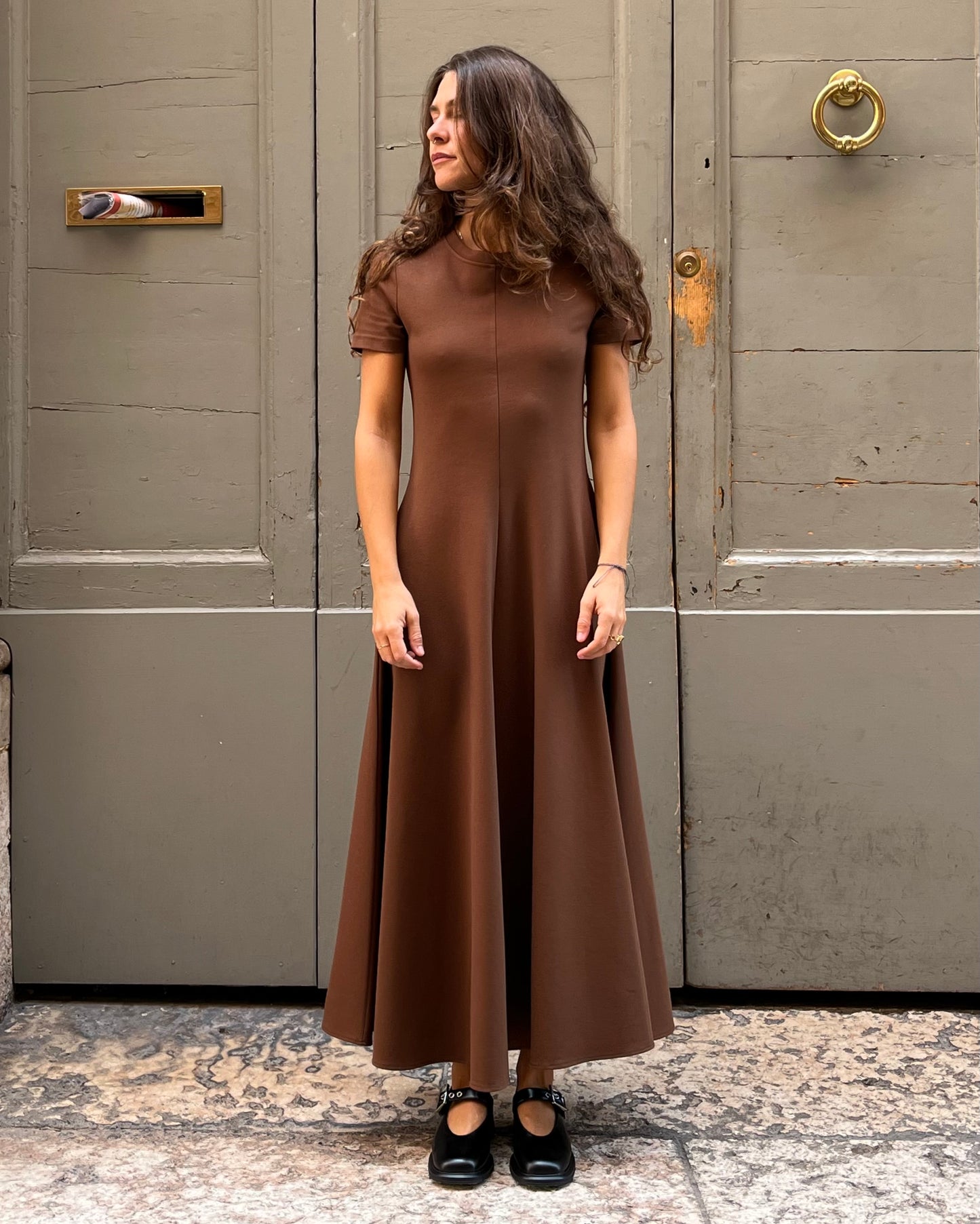 Vestito jersey biscotto