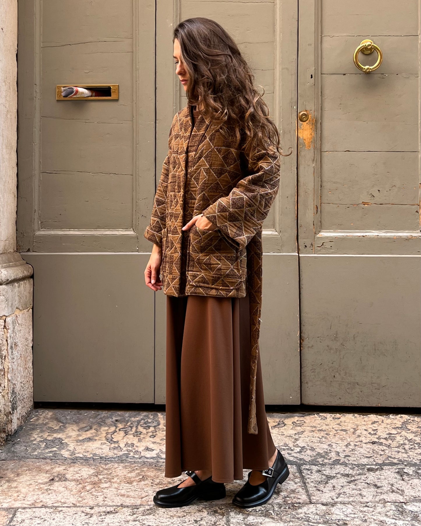Kimono con cintura jacquard
