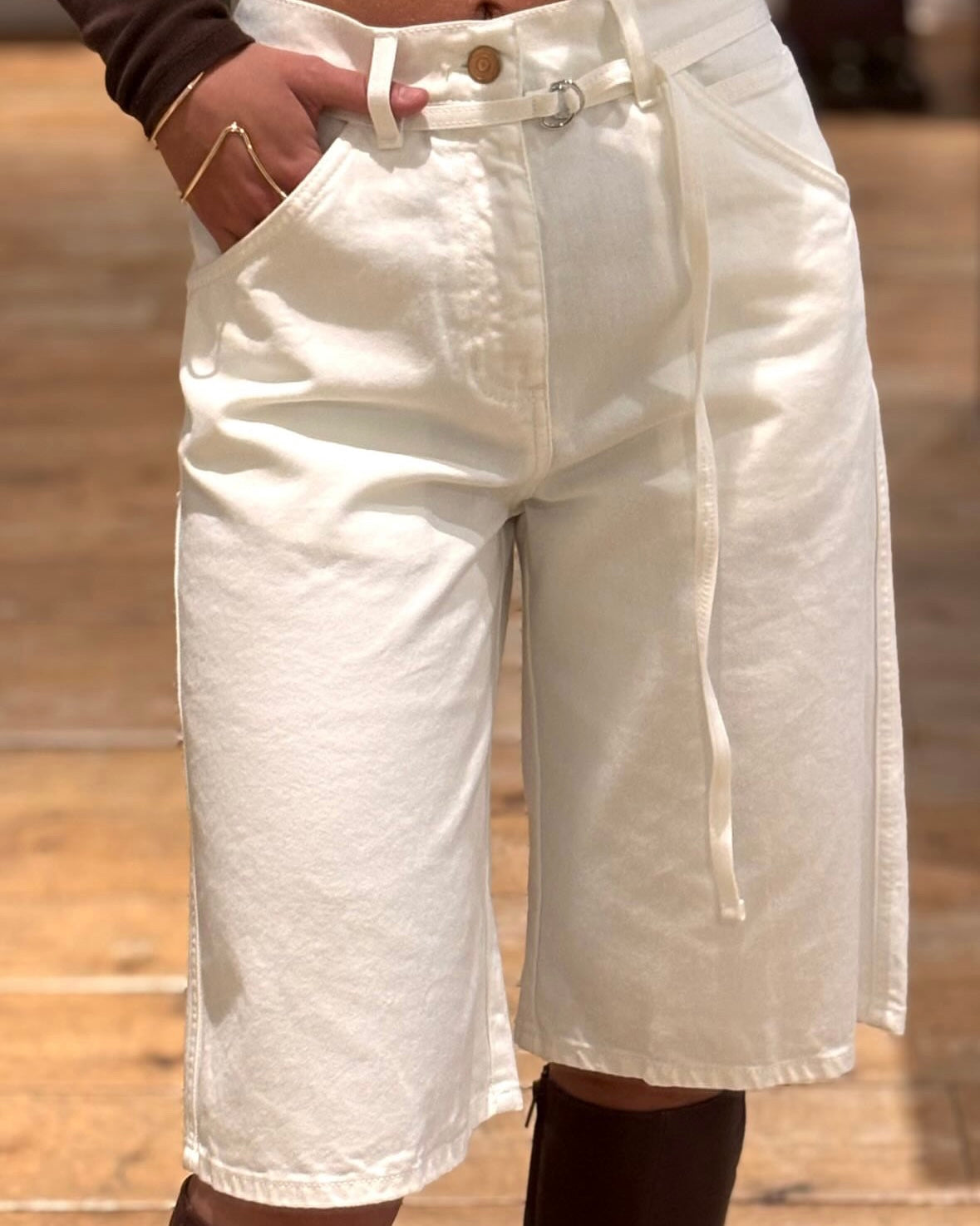 Jeans Nikko short bianco