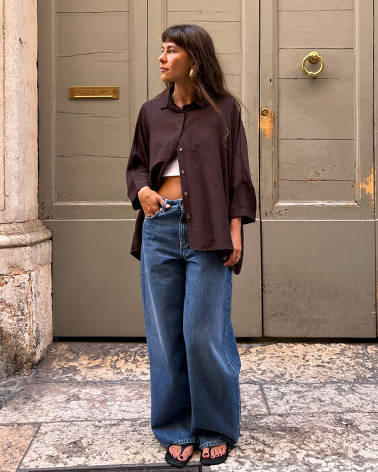 Camicia over marrone