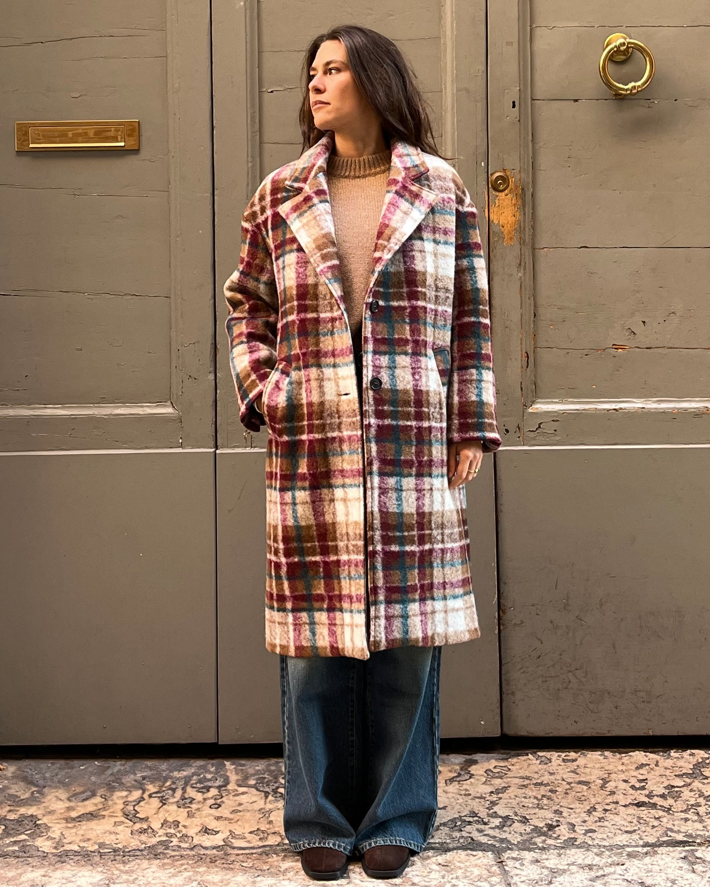 Cappotto oversize a quadri