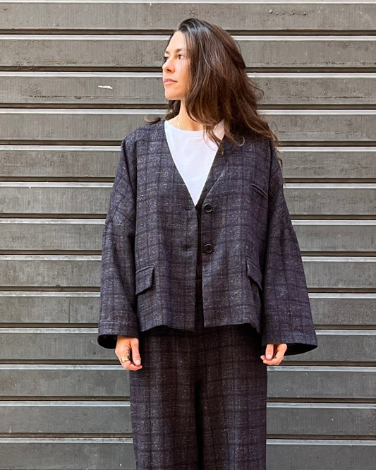 Giacca kimono a quadri