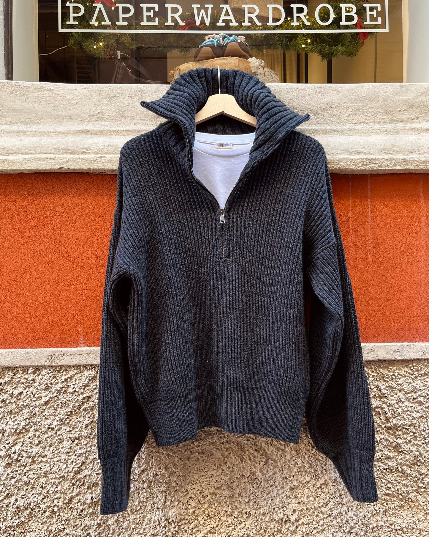 Maglione collo a zip