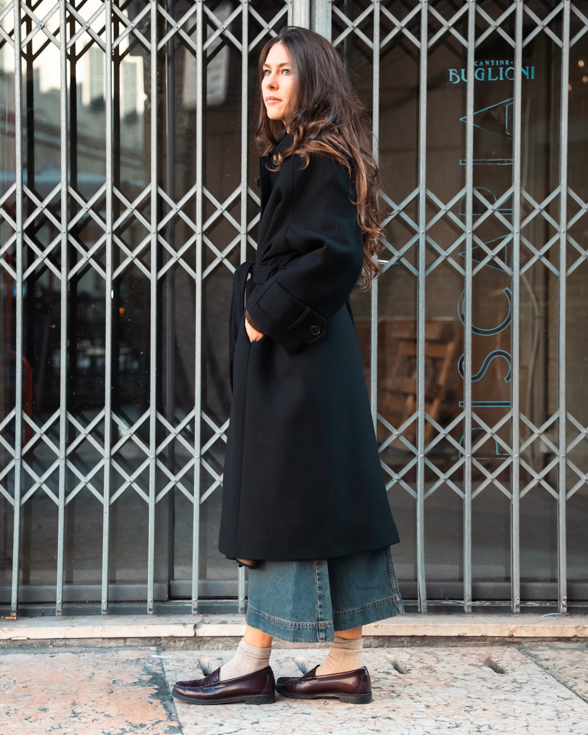 Cappotto lungo oversize nero