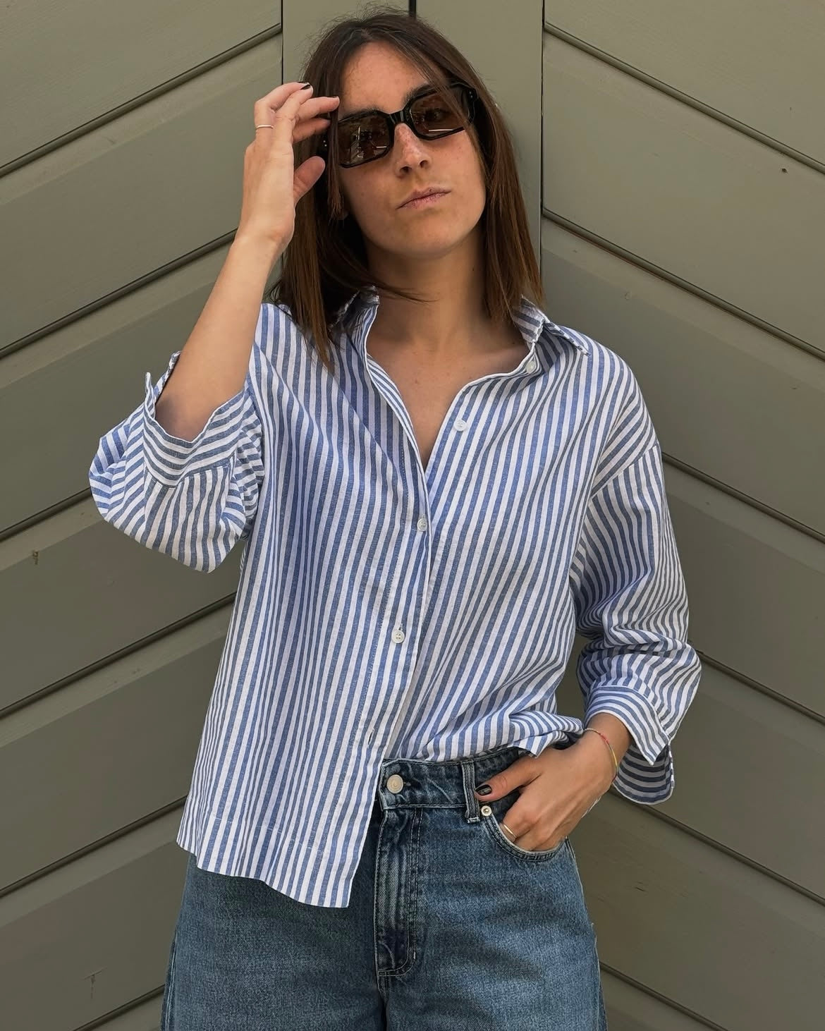 Camicia Hanoi righe blu