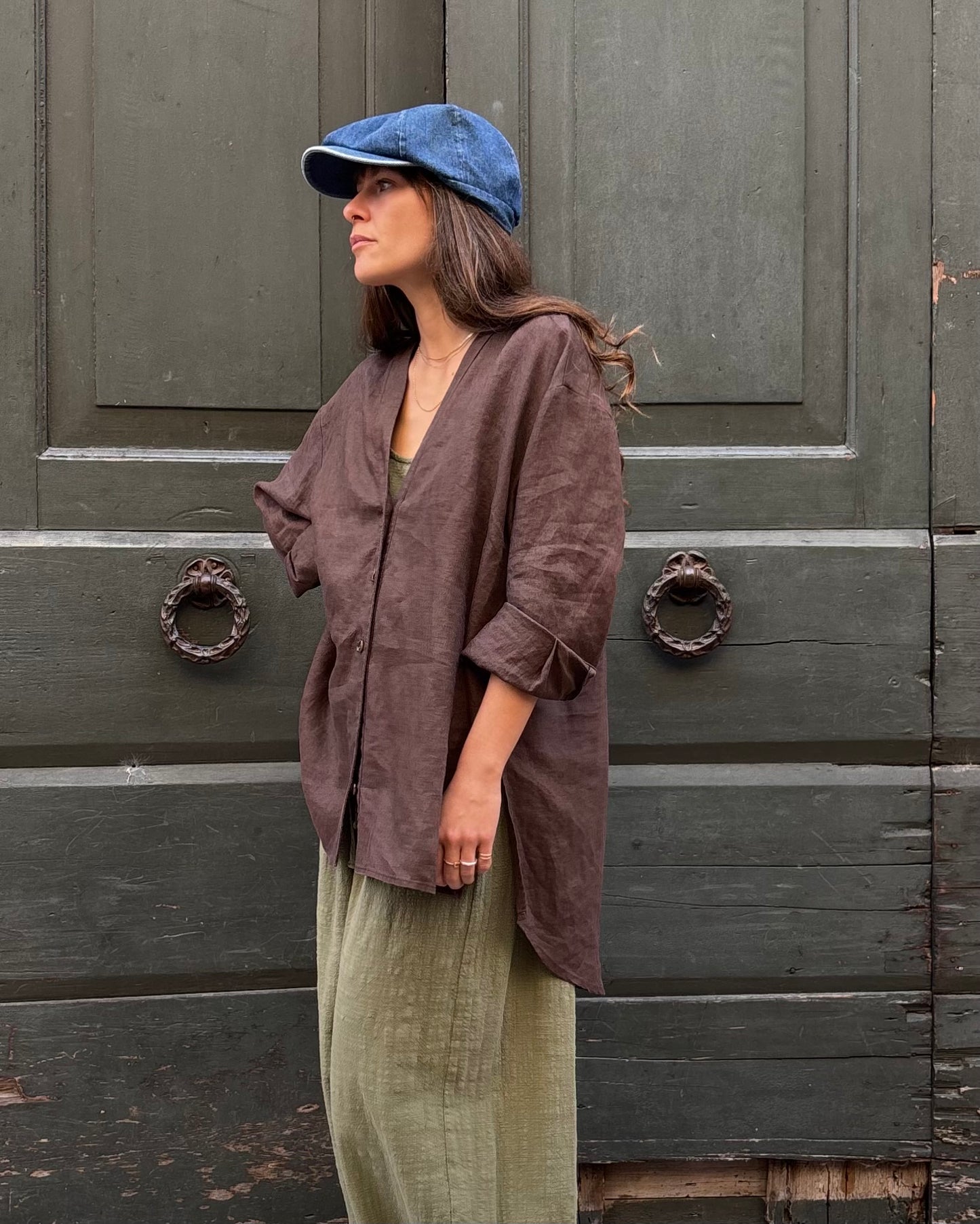 Kimo shirt in lino moro