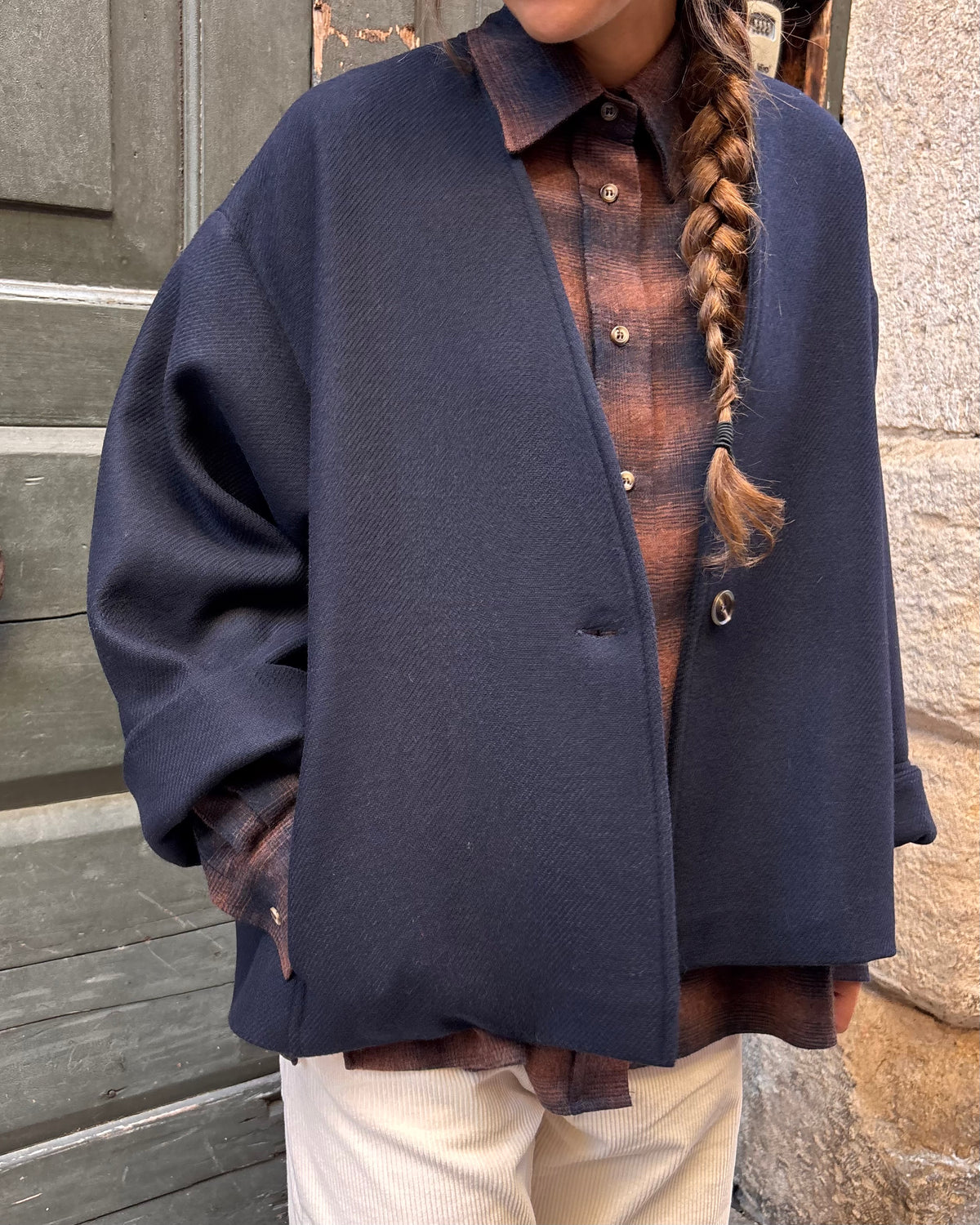 Kimono in panno blu