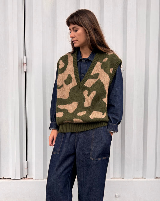 Gilet jacquard verdone