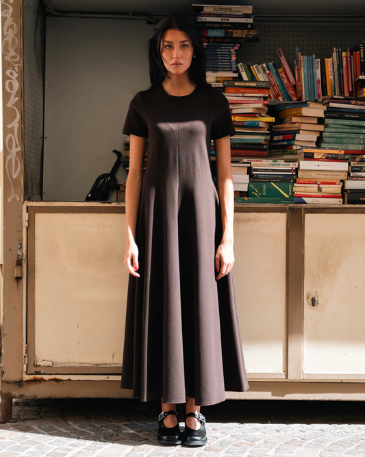 Vestito jersey marrone