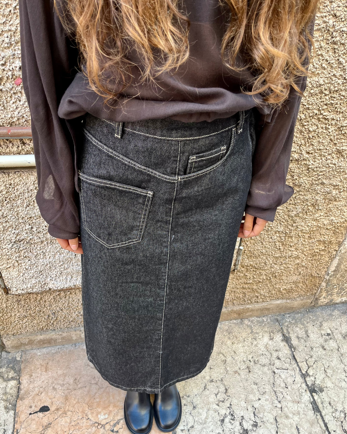 Gonna Blanca twist black denim