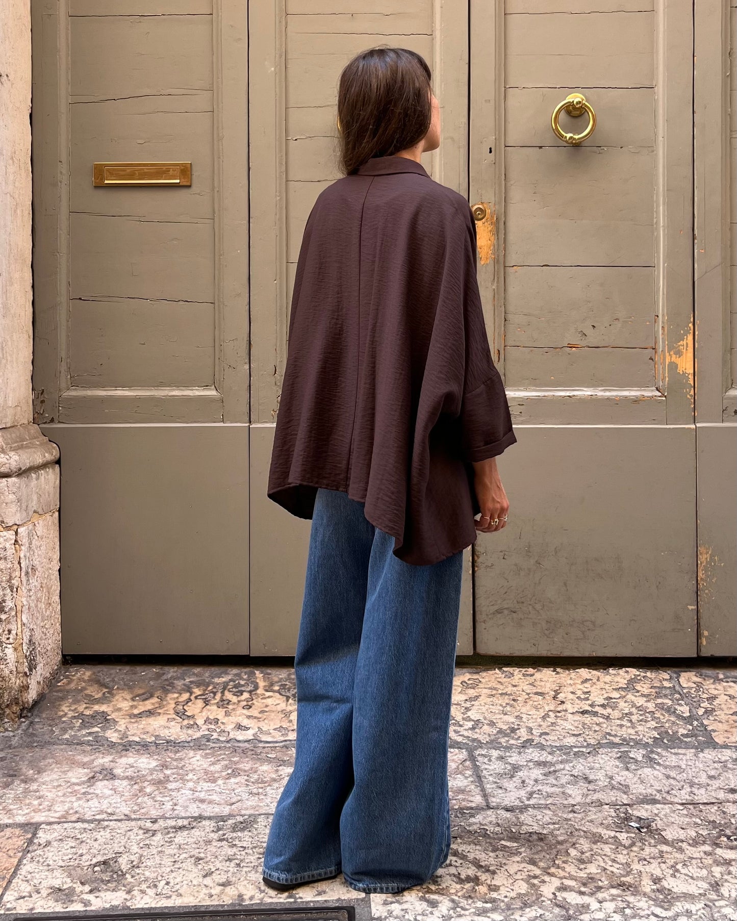 Camicia over marrone