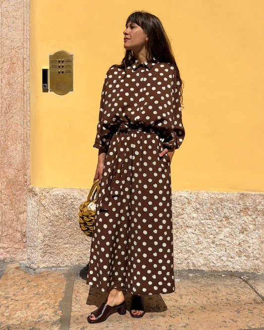 Pantaloni culotte pois