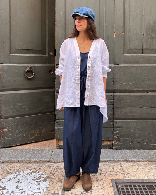 Kimo shirt in lino bianco
