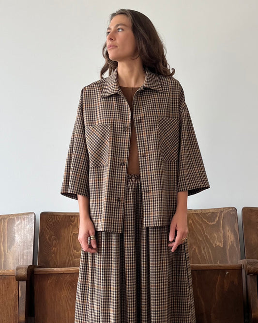 Camicia-giacca fancy check