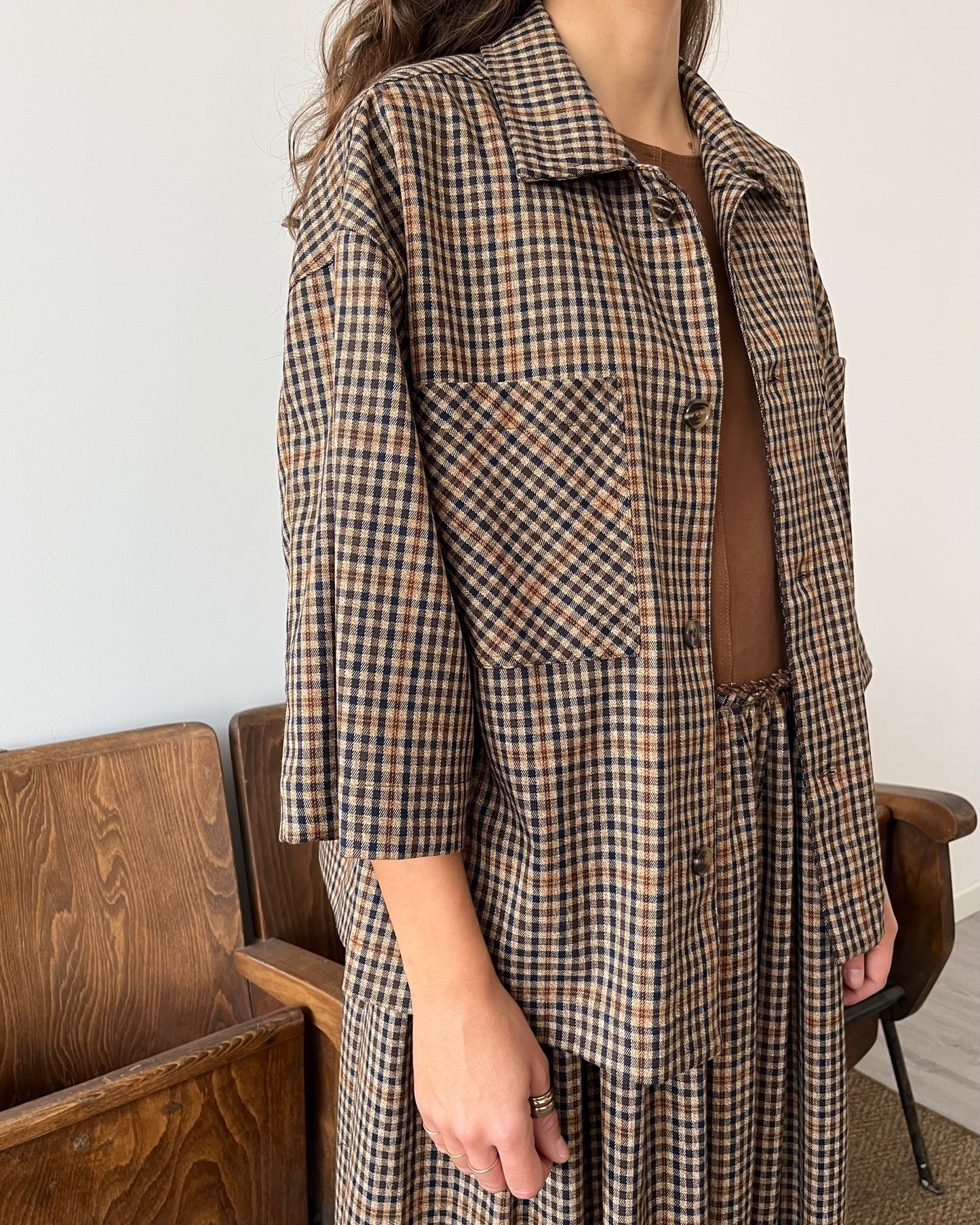 Camicia-giacca fancy check