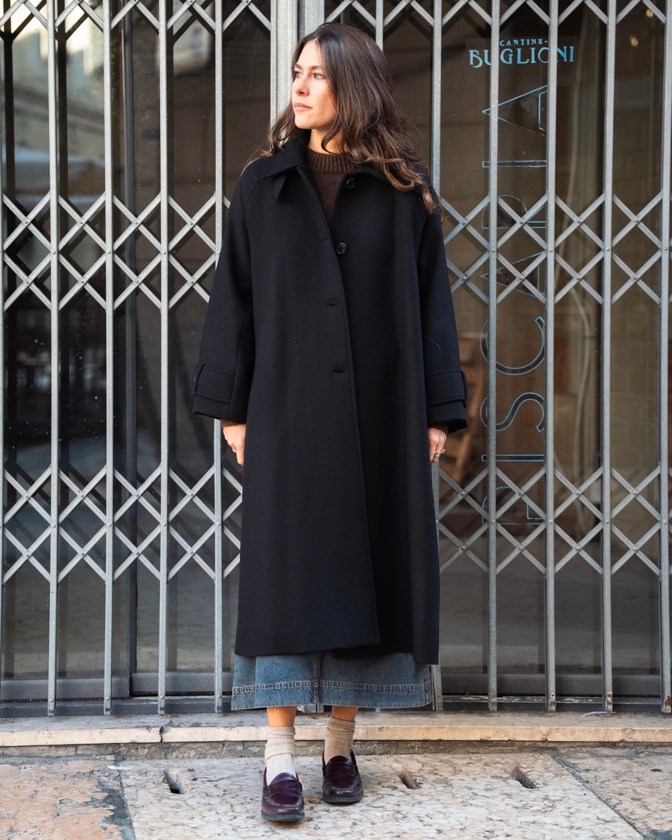 Cappotto lungo oversize nero