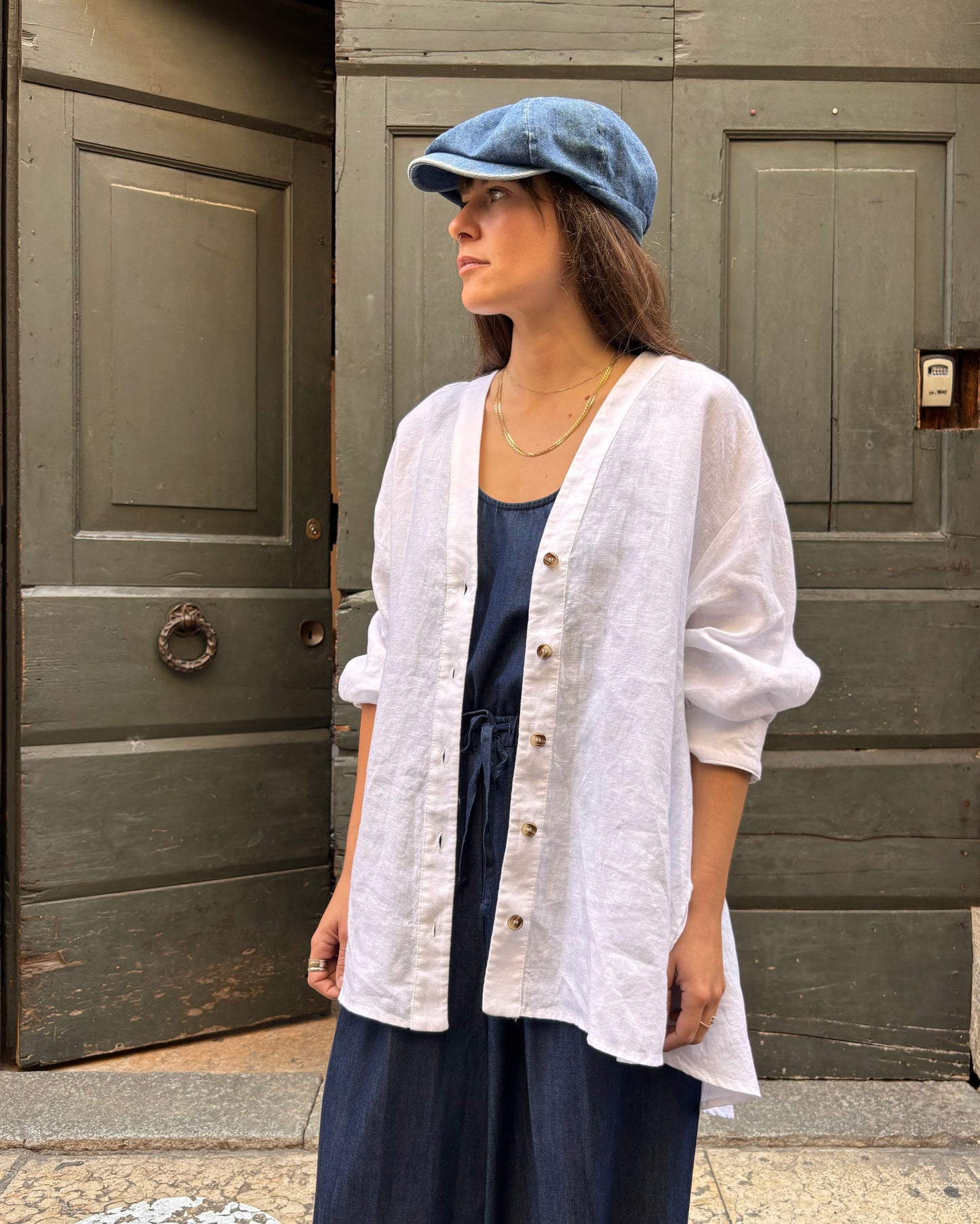 Kimo shirt in lino bianco