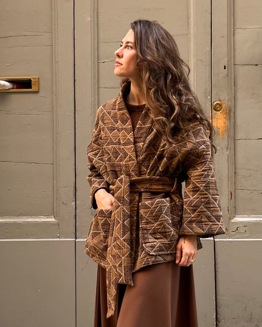 Kimono con cintura jacquard