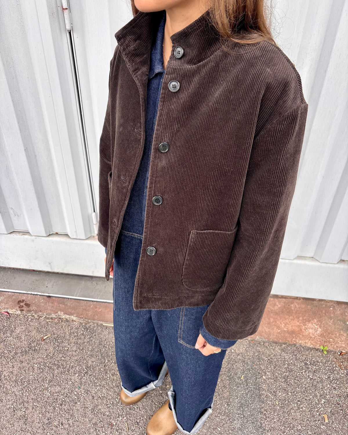 Giacca in velluto marrone