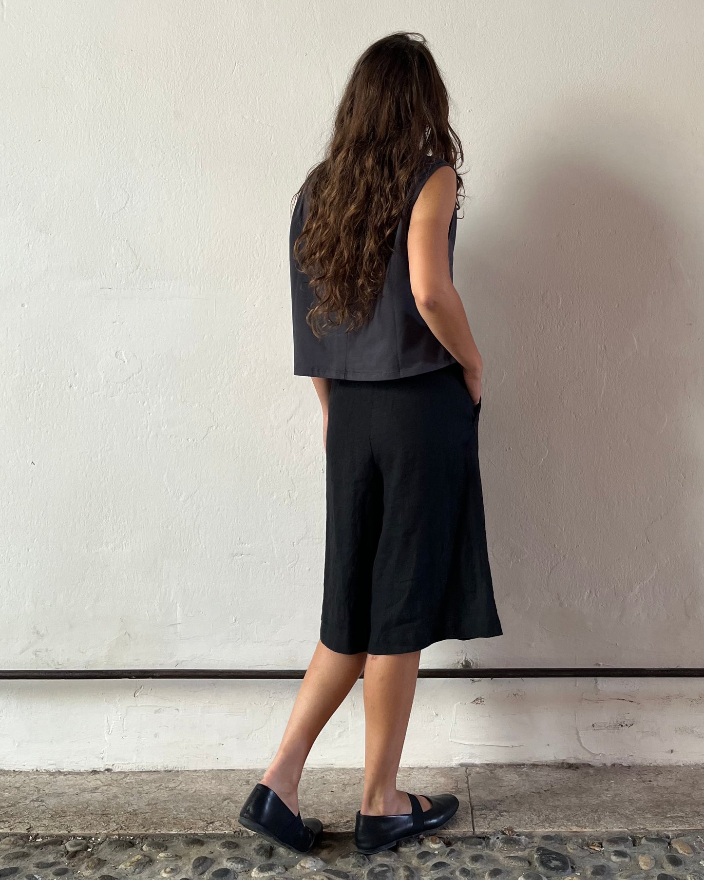 Short Thelma lino nero
