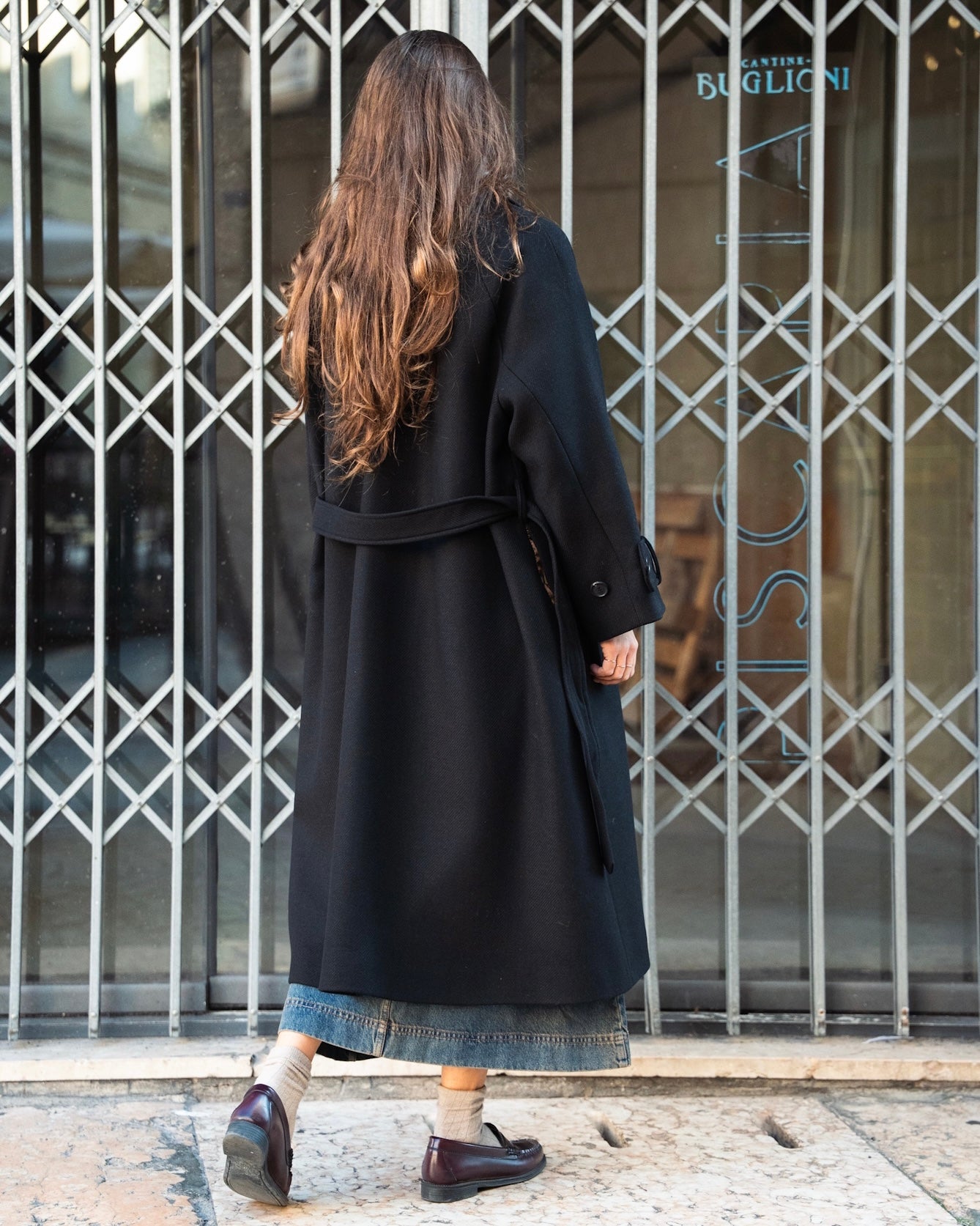 Cappotto lungo oversize nero