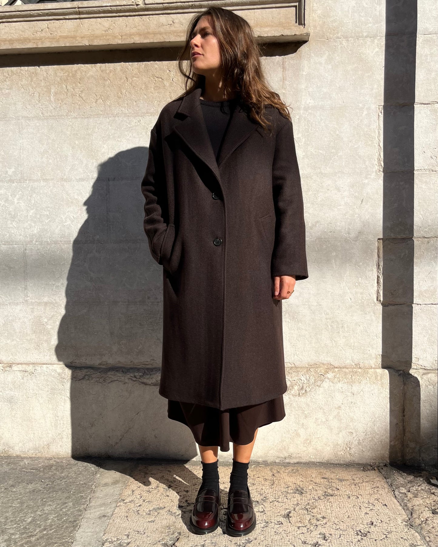 Cappotto oversize marrone