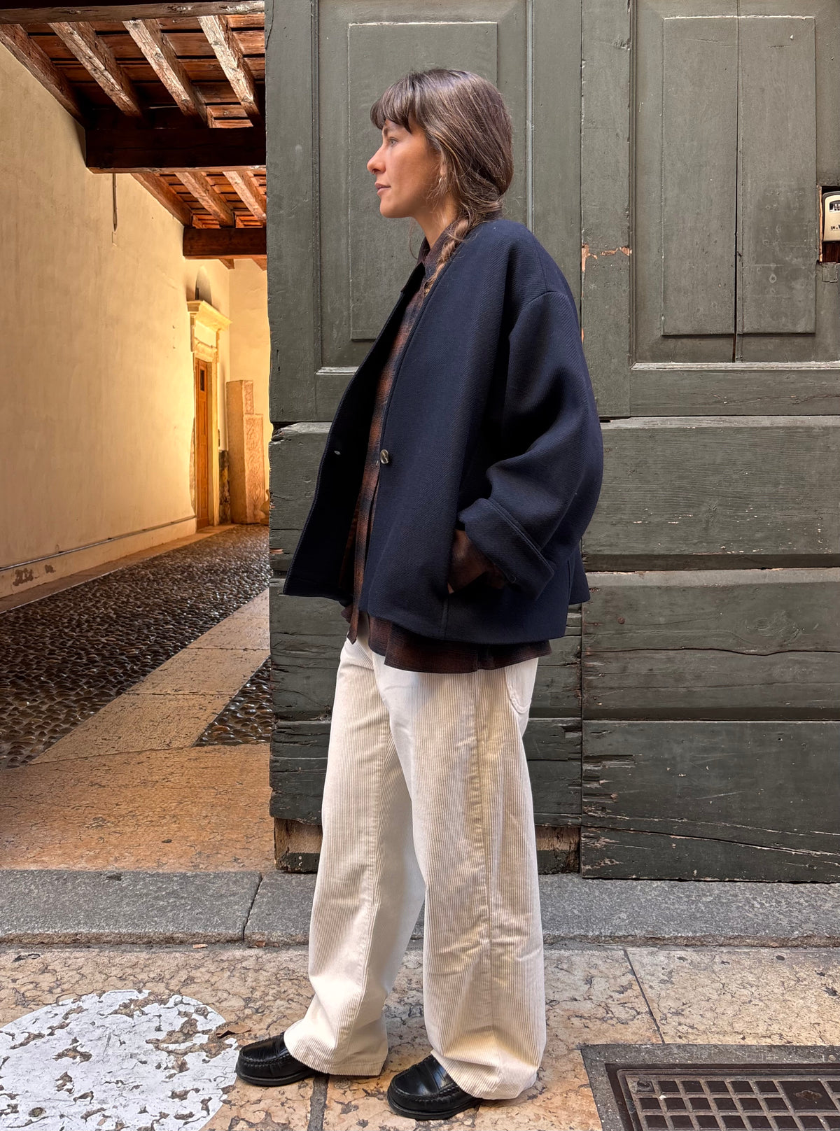 Kimono in panno blu