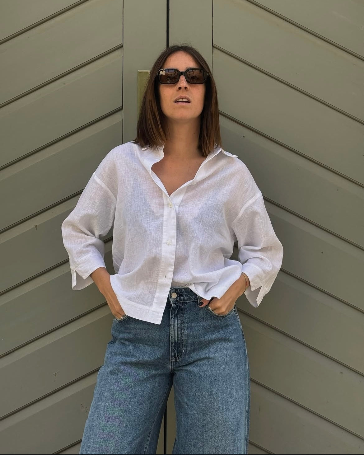 Camicia Hanoi in lino bianca