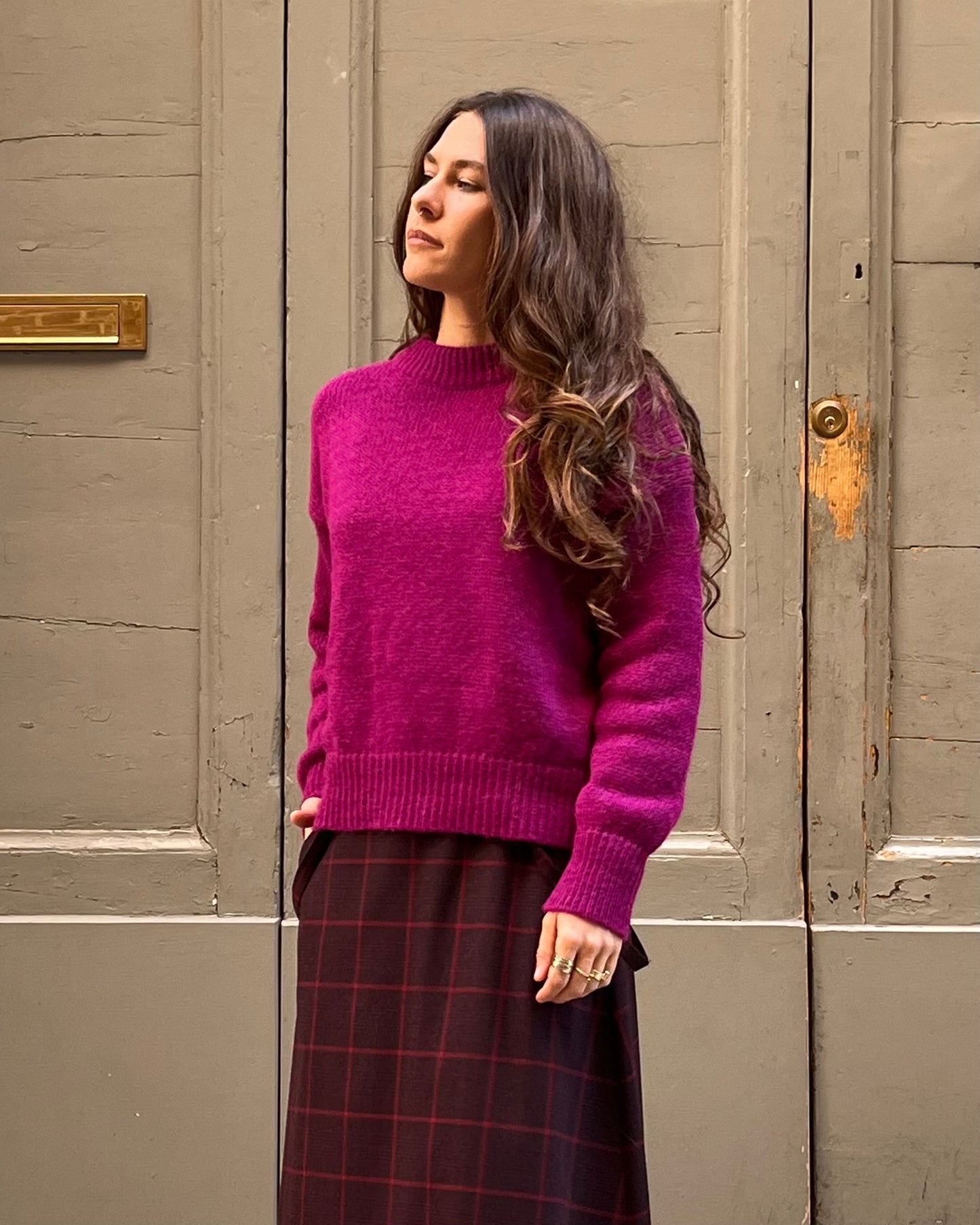 Maglione mohair ciclamino