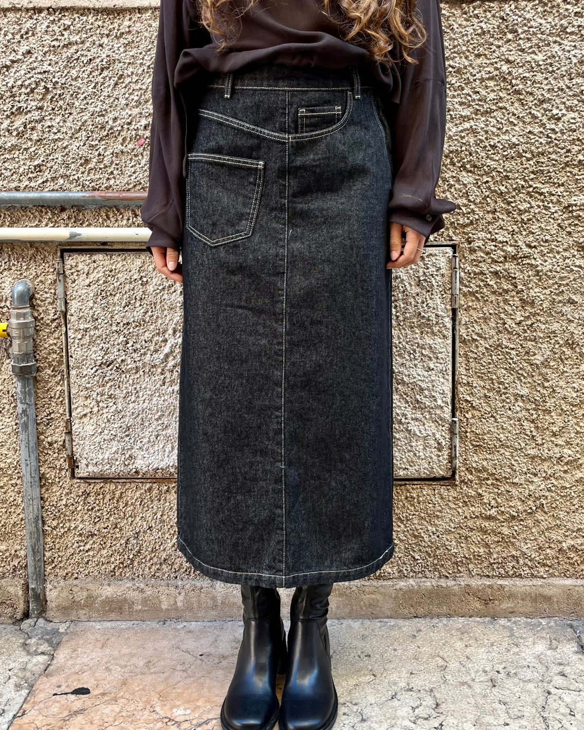 Gonna Blanca twist black denim