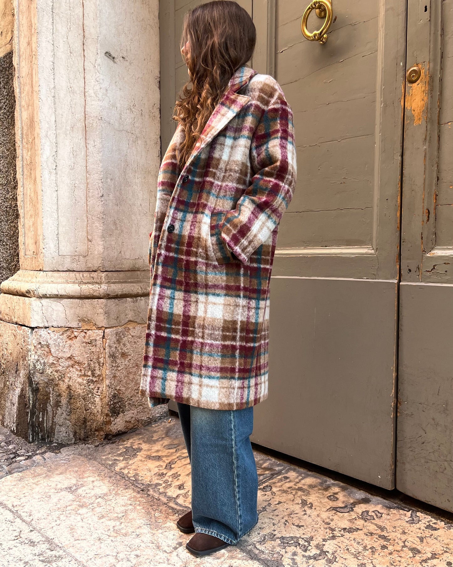 Cappotto oversize a quadri